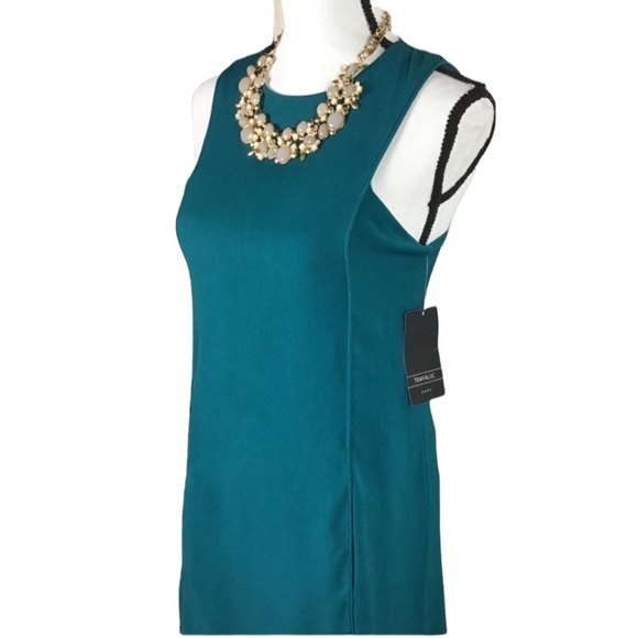 NWT! Zara Trafaluc Green A-Line Sleeveless Dress Size Small - Picture 2 of 6